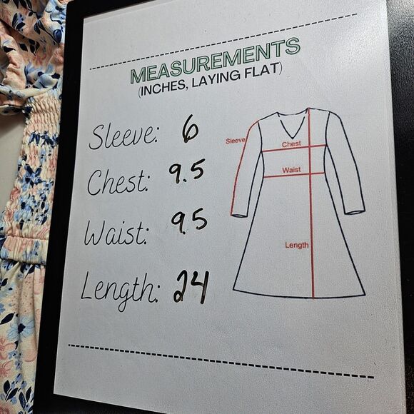 BCBG Pink And Blue girls smocked floral dress pre-owned XS size 5/6 - Picture 5 of 5